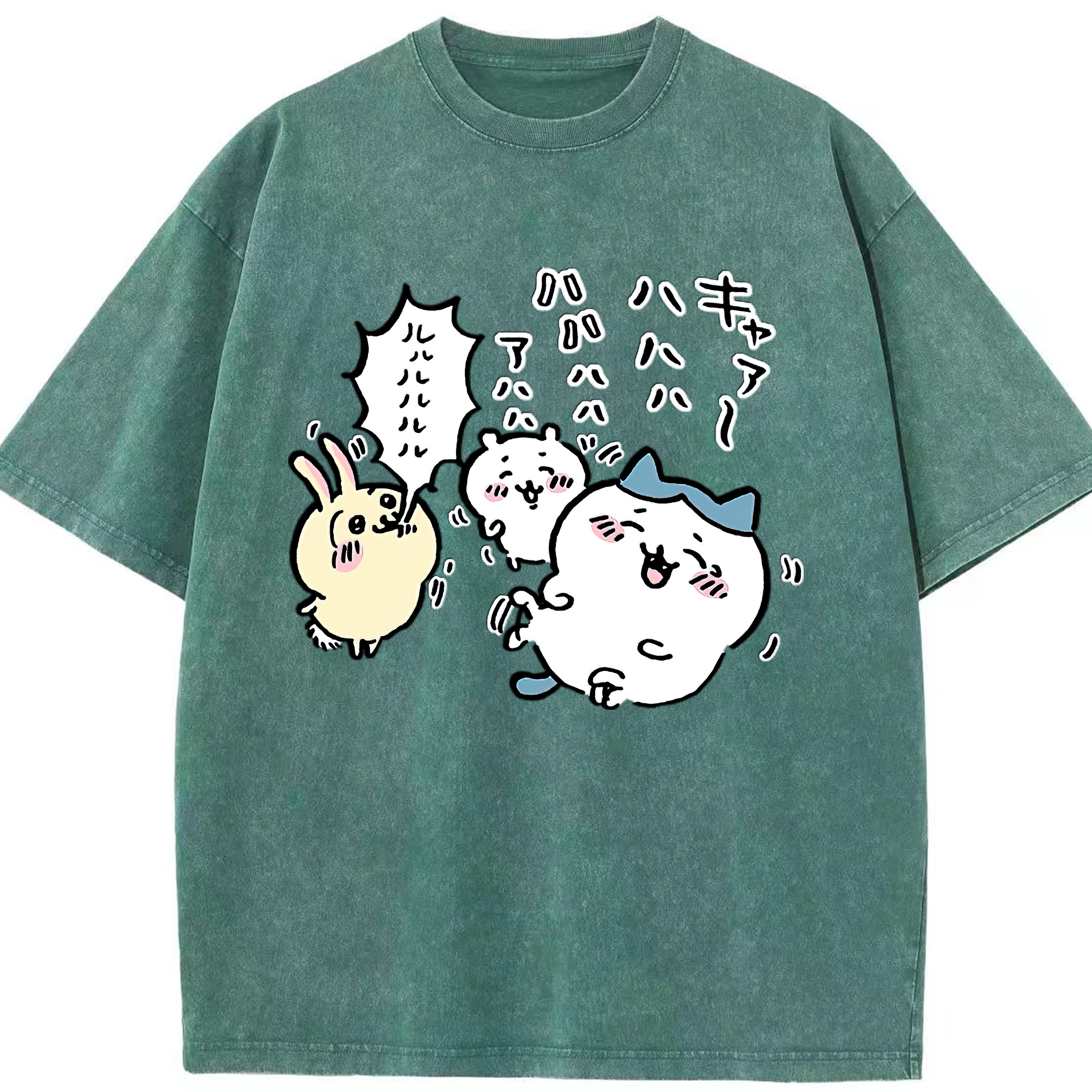 （画像用） ちいかわ うさぎ Chii-kawa usagi 綿100% ヴィンテージ風 半袖Tシャツ（フロントプリント）